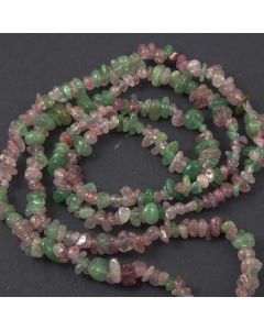 Green and Pink Cherry Quartz chip beads