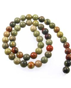 Silver Leaf Jasper 8mm Round Beads