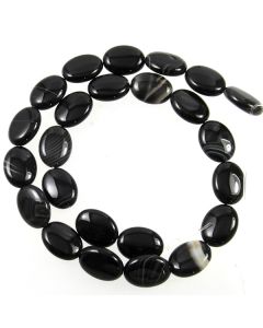 Black Sardonyx 12x16mm Oval Beads