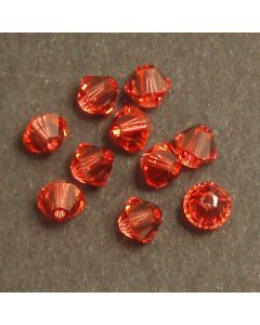 Red Mix 100 pieces 4mm Clipped Cube Style Value Crystal Glass Beads A3039 by k2-accessories Crystal Beads 
