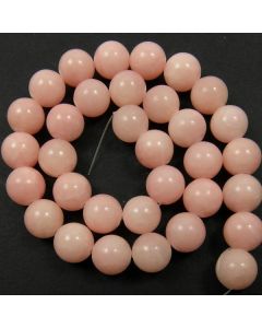 Mashan Jade (Dyed Light Pink) 12mm Round Beads