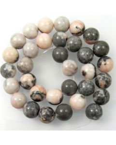 Pink Zebra Jasper 12mm Round Beads