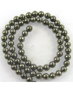 Pyrite 6mm Round Beads