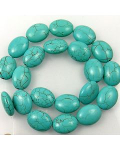 Turquoise (Reconstituted) 20x15mm Oval Beads