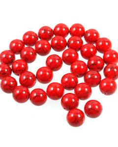 Turquoise (Reconstituted Dyed Red) 12mm Round Beads