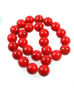 Turquoise (Reconstituted Dyed Red) 16mm Round Beads