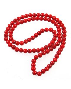 Turquoise (Reconstituted Dyed Red) 4mm Round Beads