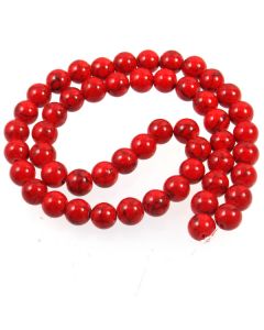Turquoise (Reconstituted Dyed Red) 8mm Round Beads
