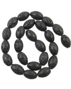 Lava Stone (Black) 10x14mm (approx) Rice Beads