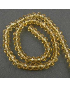 Golden Champagne Faceted Glass Beads 6x8mm RONDELLE (approx 72 beads)