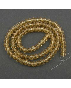 Golden Champagne Faceted Glass Beads 4x6mm RONDELLE (approx 100 beads)