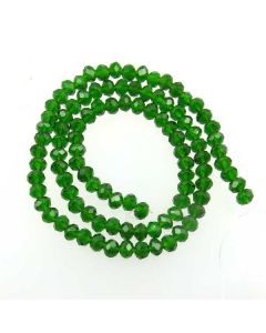 Dark Green Faceted Glass Beads 4x6mm RONDELLE (approx 100 beads)