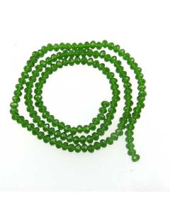 Dark Green Faceted Glass Beads 3x4mm RONDELLE (approx 140 beads)