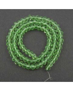 Peridot Green Faceted Glass Beads 4x6mm RONDELLE