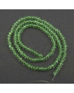 Peridot Green Faceted Glass Beads 3x4mm RONDELLE