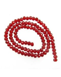 Deep Red Faceted Glass Beads 4x6mm RONDELLE (approx 100 beads)