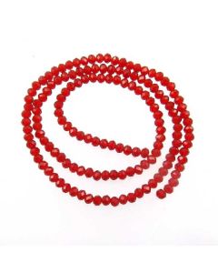 Deep Red Faceted Glass Beads 3x4mm RONDELLE (approx 140 beads)