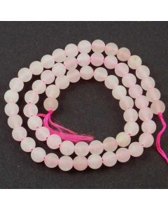 Rose Quartz 6mm FROSTED Round Beads