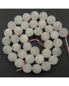 Rose Quartz 10mm FROSTED Round Beads