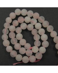 Rose Quartz 8mm FROSTED Round Beads