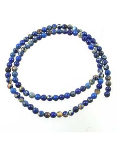 Impression Jasper (Dyed Royal Blue) 4mm Round Beads