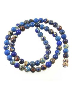 Impression Jasper (Dyed Royal Blue) 6mm Round Beads