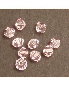  Swarovski® 4mm Rosaline Bicone Xilion Cut Beads (Pack of 10)