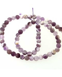 Sage Amethyst FROSTED 5.5-6mm Round Beads