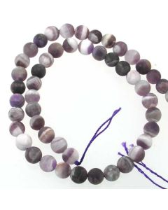 Sage Amethyst FROSTED 7.5-8mm Round Beads