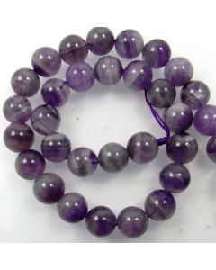 Sage Amethyst 12mm Round Beads