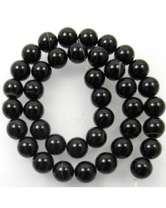 Black Sardonyx 10-10.5mm Round Beads