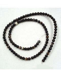 Black Sardonyx 4mm Round Beads