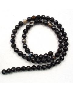 Black Sardonyx 6mm Round Beads