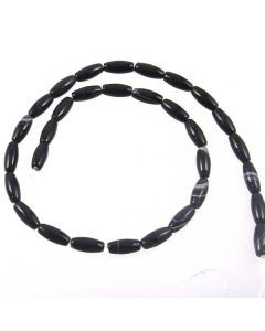 Black Sardonyx 6x12mm Rice Beads