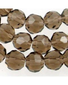 Smoky Quartz Faceted Glass Beads 8mm ROUND (approx 72 beads)