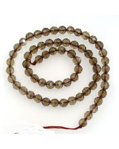 Smoky Quartz 6mm Faceted Round Beads