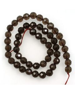 Smoky Quartz 8mm Faceted Round Beads