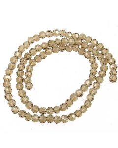 Smoky Quartz Faceted Glass Beads 4mm ROUND (approx 100 beads)