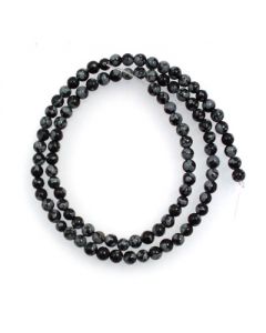 Snowflake Obsidian 4mm Round Beads