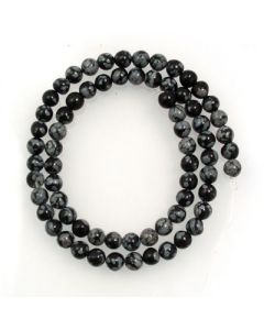 Snowflake Obsidian 6mm Round Beads