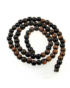 Tiger Kamagong approx. 6mm Round Beads