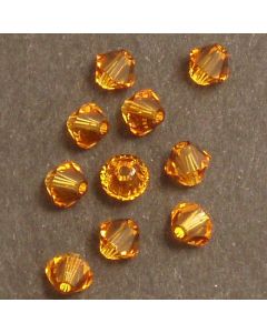  Swarovski® 4mm Topaz Bicone Xilion Cut Beads (Pack of 10)