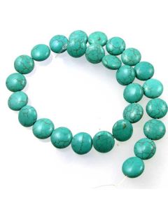 Turquoise (Reconstituted) 14mm Coin Beads