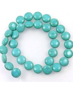 Turquoise (Reconstituted) 12mm Coin Beads