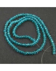 Turquoise Blue Faceted Glass Beads 3x4mm RONDELLE (approx 140 beads)