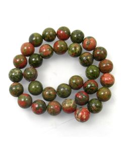 Unakite 12mm Round Beads