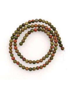 Unakite 4mm Round Beads