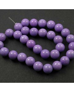 Mashan Jade (dyed Violet) 12mm Round Beads