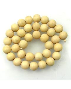 Natural White Wood 12mm Round Beads