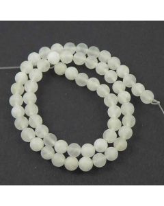 Frosted White Jade beads 6mm